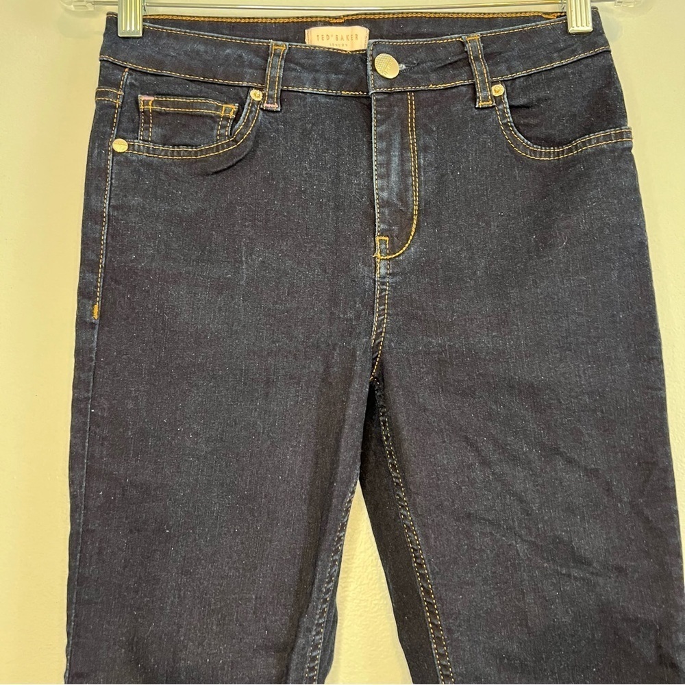Ted Baker Navy Skinny Jeans with Scalloped Hem Embroidery - Picture 5 of 13